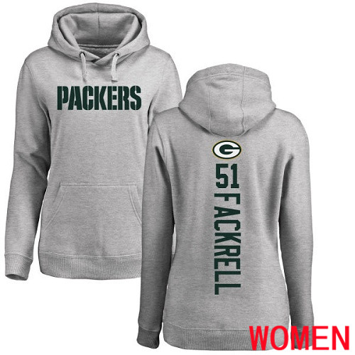 Green Bay Packers Ash Women #51 Fackrell Kyler Backer Nike NFL Pullover Hoodie Sweatshirts->green bay packers->NFL Jersey